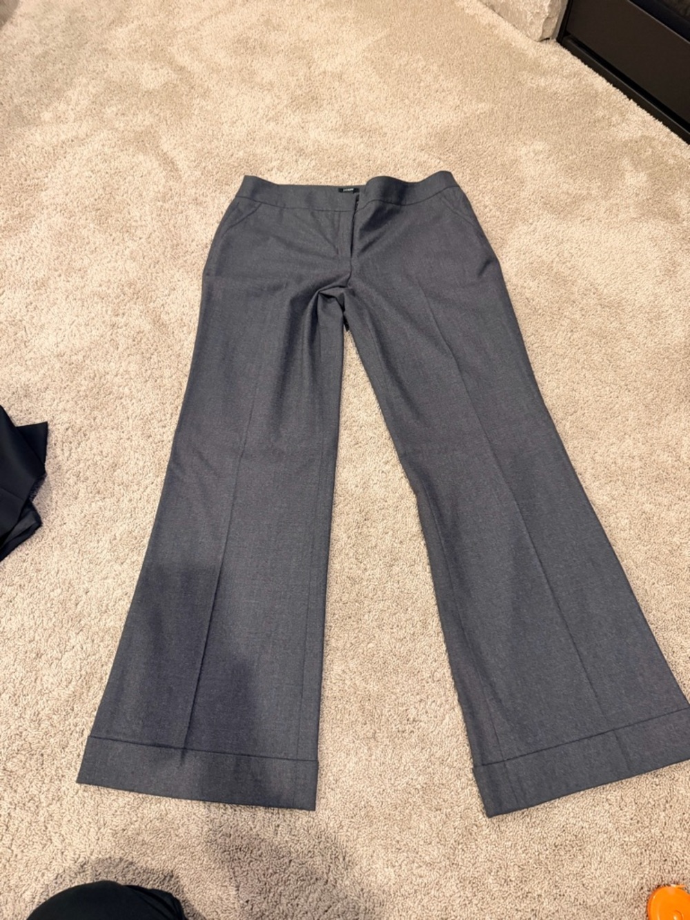 J. Crew Wide-Leg Dress Trousers in Charcoal